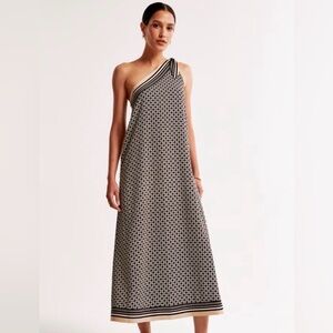 Abercrombie & Fitch Geometric One-Shoulder Dress